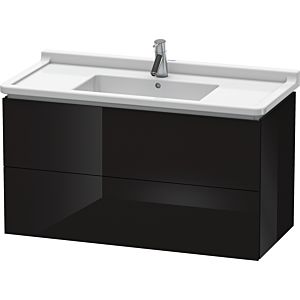 L-Cube Duravit vasque LC626604040 102 x 46,9 cm, noir brillant, 2 tiroirs, suspendu
