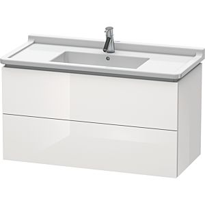 L-Cube Duravit vasque LC626608585 102 x 46,9 cm, blanc brillant, 2 tiroirs, suspendu