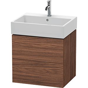 L-Cube Duravit vasque LC627502121 58,4x 45,9 cm, noyer foncé, 2 tiroirs, suspendu