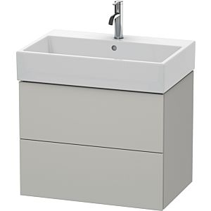 Duravit L-Cube vanity unit LC627600707 68.4 x 45.9 cm, concrete gray matt, 2 drawers, wall-hung