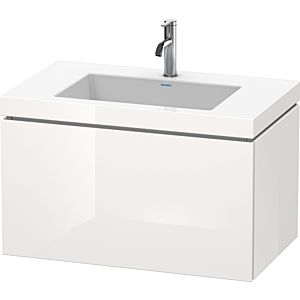 Duravit L-Cube Waschtisch-Unterschrank LC6917O2222 80 x 48 cm, 1 Hahnloch, weiß hochglanz, 1 Auszug
