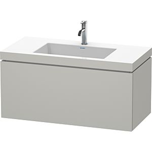 Duravit L-Cube vanity unit LC6918O0707 100 x 48 cm, 2000 tap hole, concrete gray matt, 2000 pull-out
