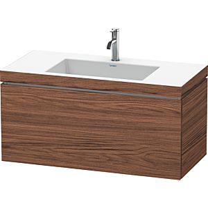 Duravit L-Cube Waschtisch-Unterschrank LC6918O2121 100 x 48 cm, 1 Hahnloch, nussbaum dunkel, 1 Auszug