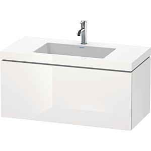 Duravit L-Cube vanity unit LC6918O8585 100 x 48 cm, 2000 tap hole, white high gloss, 2000 pull-out