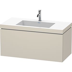 Duravit L-Cube vanity unit LC6918O9191 100 x 48 cm, 2000 tap hole, matt taupe, 2000 pull-out