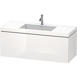Duravit L-Cube Waschtisch-Unterschrank LC6919O2222 120 x 48 cm, 1 Hahnloch, weiß hochglanz, 1 Auszug