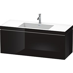 Duravit L-Cube Waschtisch-Unterschrank LC6919O4040 120 x 48 cm, 1 Hahnloch, schwarz hochglanz, 1 Auszug