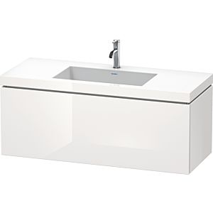 Duravit L-Cube Waschtisch-Unterschrank LC6919O8585 120 x 48 cm, 1 Hahnloch, weiß hochglanz, 1 Auszug