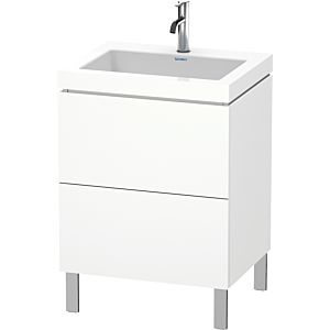 Duravit L-Cube vanity unit LC6936O1818 60 x48 cm, 2000 tap hole, matt white, 2 pull-outs, floor-standing