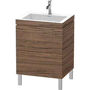 Duravit L-Cube Waschtisch-Unterschrank LC6936O2121 60 x48 cm, 1 Hahnloch, nussbaum dunkel, 2 Auszüge, bodenstehend