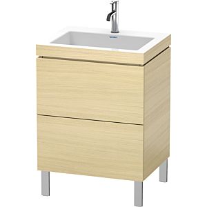 Duravit L-Cube vanity unit LC6936O7171 60 x48 cm, 2000 tap hole, Mediterranean oak, 2 pull-outs, floor-standing