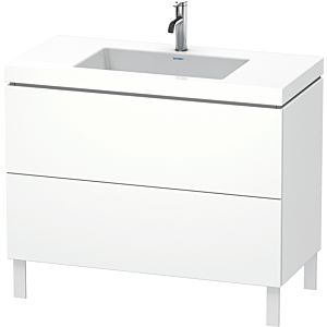 Duravit L-Cube Waschtisch-Unterschrank LC6938O1818 100 x 48 cm, 1 Hahnloch, weiß matt, 2 Auszüge, bodenstehend