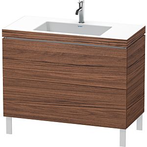 Duravit L-Cube Waschtisch-Unterschrank LC6938O2121 100 x 48 cm, 1 Hahnloch, nussbaum dunkel, 2 Auszüge, bodenstehend