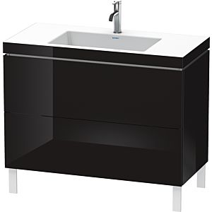 L-Cube Duravit vasque LC6938O4040 100 x 48 cm, 2000 , noir brillant, 2 coulissants, au sol