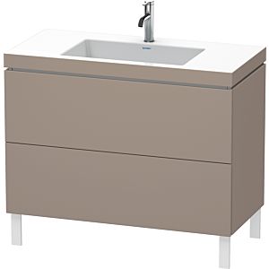 Duravit L-Cube vanity unit LC6938O4343 100 x 48 cm, 2000 tap hole, basalt matt, 2 pull-outs, floor-standing