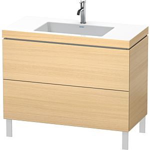Duravit L-Cube Waschtisch-Unterschrank LC6938O7171 100 x 48 cm, 1 Hahnloch, mediterane eiche, 2 Auszüge, bodenstehend