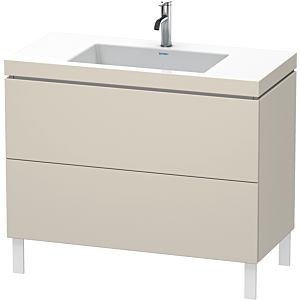 Duravit L-Cube vanity unit LC6938O9191 100 x 48 cm, 2000 tap hole, matt taupe, 2 pull-outs, floor-standing