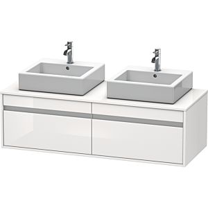 Duravit Ketho vanity unit KT6697B2222 140x55x42.6cm, for Wash Bowls outs, cut-out on both sides, white high gloss