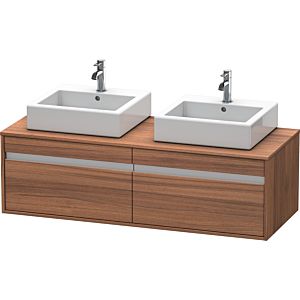 Duravit Ketho Waschtisch-Unterschrank KT6697B7979 140x55x42,6cm, für Aufsatzbecken, 2 Auszüge, Ausschnitt beidseitig, nussbaum natur