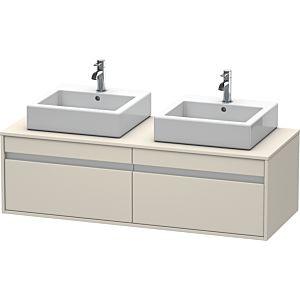 Duravit Ketho Waschtisch-Unterschrank KT6697B9191 140x55x42,6cm, für Aufsatzbecken, 2 Auszüge, Ausschnitt beidseitig, Taupe