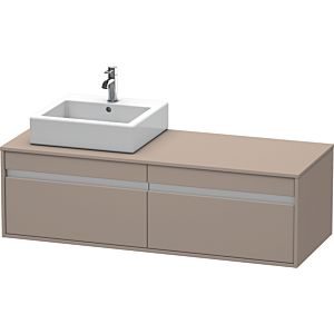 Duravit Ketho meuble sous-vasque KT6697L4343 140x55x42,6cm, pour Vasques  à poser , découpe à gauche, basalte mat