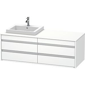 Ketho Duravit vasque KT6757L1818 140x55x49,6cm, pour lavabo à encastrer, 4 tiroirs, découpe à gauche, blanc mat