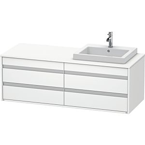 Ketho Duravit vasque KT6757R1818 140x55x49,6cm, pour vasque à encastrer, 4 tiroirs, découpe à droite, blanc mat