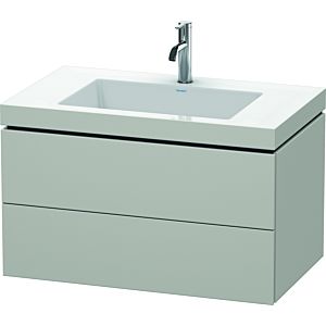 Duravit L-Cube Waschtisch-Unterschrank LC6927O0707 80 x 48 cm, 1 Hahnloch, betongrau matt, 2 Schubkästen