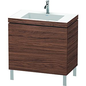 Duravit L-Cube vanity unit LC6937O2121 80 x 48 cm, match2 tap hole, dark walnut, 2 2000