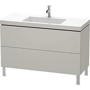 Duravit L-Cube Waschtisch-Unterschrank LC6939O0707 120 x 48 cm, 1 Hahnloch, betongrau matt, 2 Auszüge, bodenstehend