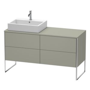 Duravit XSquare Waschtisch-Unterschrank XS4923L9292 1400x538x548mm, 4 Auszüge, links, Steingrau seidenmatt