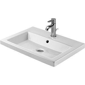 Duravit Design Classics Einbauwaschtisch Universal 03476000001 Einbau von oben, 1 Hahnloch, Weiß Hochglanz, 600 mm, wondergliss