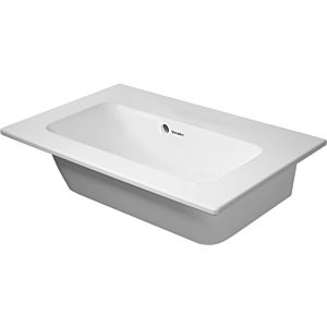 Duravit Me by Starck Möbel-Waschtisch-Compact 23426332601 63 x 40 cm, weiß seidenmatt, WonderGliss, ohne Hahnloch, mit Überlauf, mit Hahnlochbank