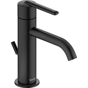 Duravit Balcoon Waschtischarmatur S BA1013001046 FreshStart und MinusFlow, Ausladung 123mm, mit Zugstangen-Ablaufgarnitur, schwarz matt