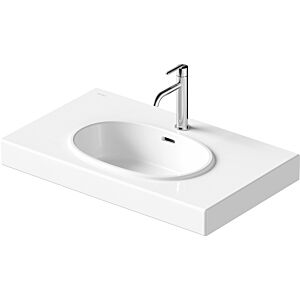 Lavabo Duravit Balcoon 241280AA00 80 x 48 cm, blanc brillant, avec trou de robinetterie, trop-plein et plateforme pour trou de robinetterie.