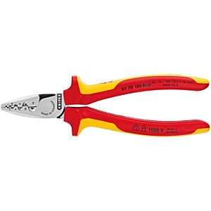 KNIPEX Crimping pliers for wire end ferrules 9778180 2-component handles KNIPEX