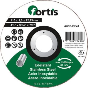 Disque à tronçonner FORTIS 4317784704328 115 x 1,0 mm, droit