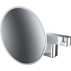 Emco LED shaving/cosmetic mirror 109506030, 5x magnification, Ø 209mm, 2-arm, round, chrome