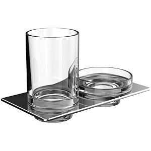 Emco Art Glashalter/Seifenhalter 163300100 chrom, Kristallglas klar