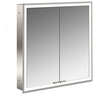 Emco prime flush-mounted illuminated mirror cabinet 949706371 600x730mm, 2 doors, aluminium/white