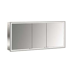 Armoire à miroir éclairée encastrée Emco prime 949706297 1400x730mm, 3 portes, aluminium/miroir