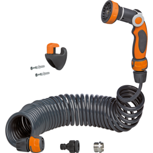 Ewuaqua Spiralschlauch-Set 72008 10 m, komplett, mit Wandbefestigung