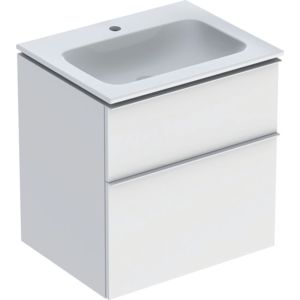 Geberit Icon washbasin with vanity unit 60 cm 502331013 Washbasin set 60x63x48cm, white/KeraTect, body matt white, handle matt white