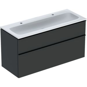 Geberit Icon washbasin with vanity unit 120 cm 502334JK1 Washbasin set 120x63x48cm, white/KeraTect, body/handle lava matt