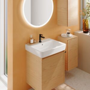 Geberit Renova Plan vanity unit 504024PS1, carcass/front in natural oak/melamine wood structure, width 54.6 cm, 1 door