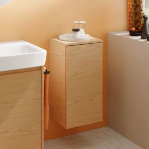 Geberit Renova Plan Mittelhochschrank 504044PS1 1 Tür, Breite 33cm, Korpus/Front Eiche natur / Melamin Holzstruktur