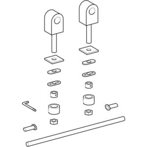 Geberit Renova Comfort jeu de charnières 598071000 fixation par le bas, pour abattant de toilettes