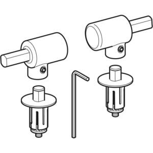 Charnières métalliques Geberit 598054000 pour abattant WC Flow 575950