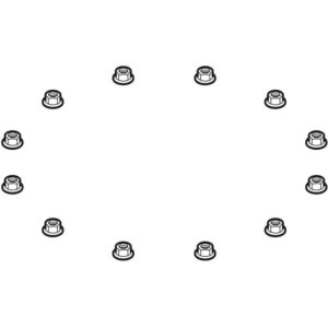 Contre-écrou Geberit Insert de toit Pluvia. 242611001 avec bride pour Kst. Jeu de feuilles 12 pcs.