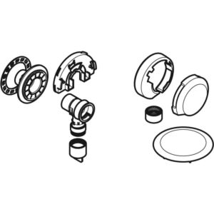 Geberit kit préfabriqué, pour caniveau de baignoire 242346211 d90 chromé brillant